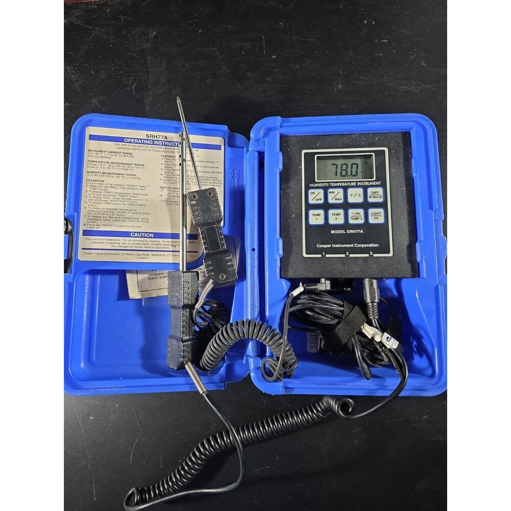 Cooper-Atkins SRH77A 3 Zone Digital Humidity Temperature Instrument HVAC Kit